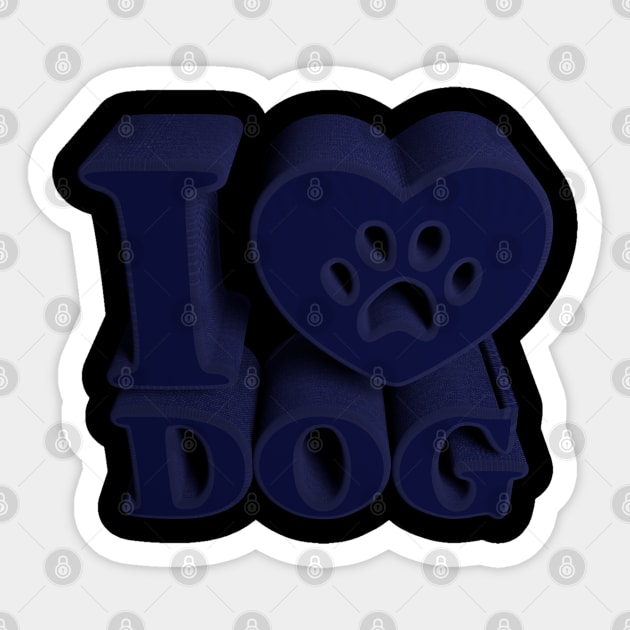 3D I Love Dog - Jeans Sticker by 3DMe